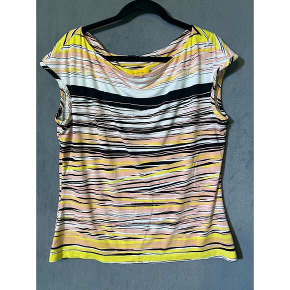 ST JOHN Sport Brown Scoop Neck Sweater Top (L) - Picture 2 of 6